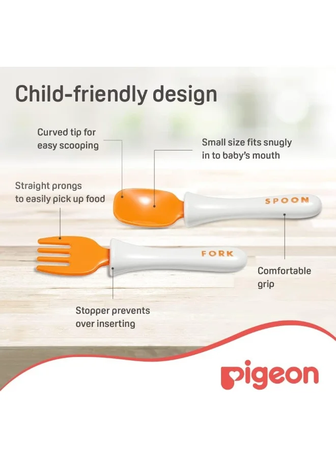 pigeon Do-It-Myself Stage 2 Spoon and Fork Set with Case Cover, 12+ Months