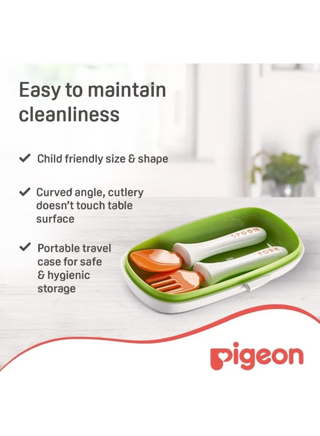 pigeon Do-It-Myself Stage 2 Spoon and Fork Set with Case Cover, 12+ Months