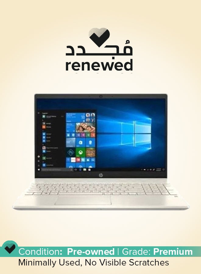 إتش بي مُجدد - لابتوب بافيليون x360 قابل للتحويل 2 في 1 مزود بشاشة مقاس 14 بوصة ومعالج كور i5 وذاكرة رام سعة 8 جيجابايت ومحرك أقراص SSD سعة 256 جيجابايت وبطاقة رسومات إنتل مدمجة فائقة الوضوح ذهبي  - Image 1