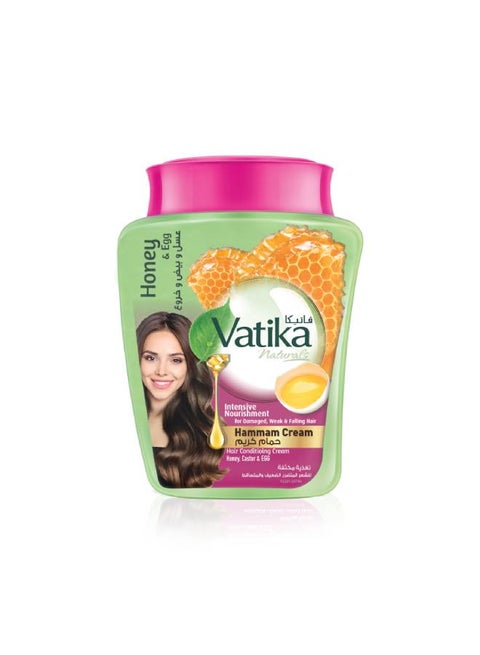 Vatika Naturals Intensive Nourishment Hair Cream | Honey, Castor & Egg | Hot Oil Treatment | For Damaged & Split Hair | Strong Hair From The Roots 900grams