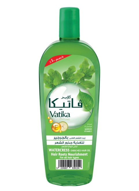 Vatika Naturals Watercress Enriched Hair Oil 10% OFF | Marrow & Vitamin E | Hair Roots Nourishment for all Hair Types Multicolour 45ml