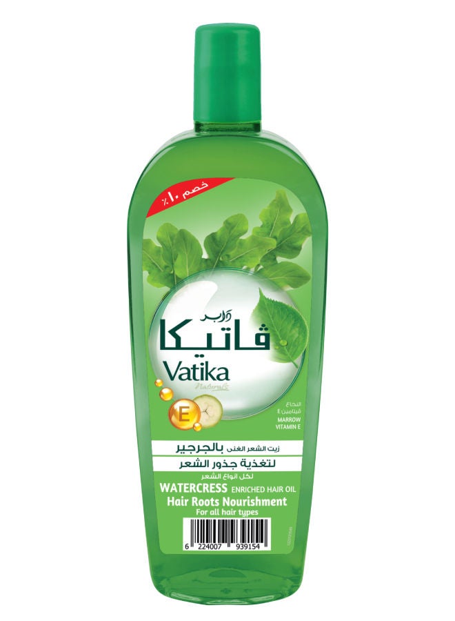 Dabur Vatika Naturals Watercress Enriched Hair Oil 180 ml + 10% OFF| Marrow & Vitamin E | Hair Roots Nourishment for all Hair Types 180.0ml  - Image 2