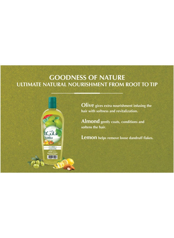 Dabur - Vatika Naturals Olive Enriched Hair Oil 180 ml + 10% OFF | Almond & Vitamin E | Nourishes & Protects For All Hair Types Multicolour 180.0ml - Image 1