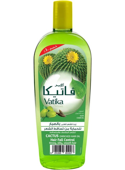Vatika Naturals Cactus Enriched Anti-Hair Fall Oil 45 ml + 10% OFF | Natural Extracts of Cactus, Olive & Cumin | For Strong & Smooth Hair 45.0ml