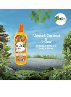Dabur Vatika Naturals Almond Enriched Hair Oil | Coconut & Sesame | Softens & Shines Dry & Frizzy Hair 45.0ml  - Image 2