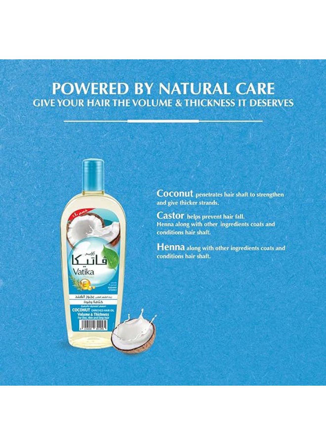 Dabur Vatika Naturals Coconut Enriched Hair Oil 90 ml | Rosemary & Vitamin E | Provides Volume & Thickness: for Fine, Thin & Limp Hair 90.0ml - Image 3