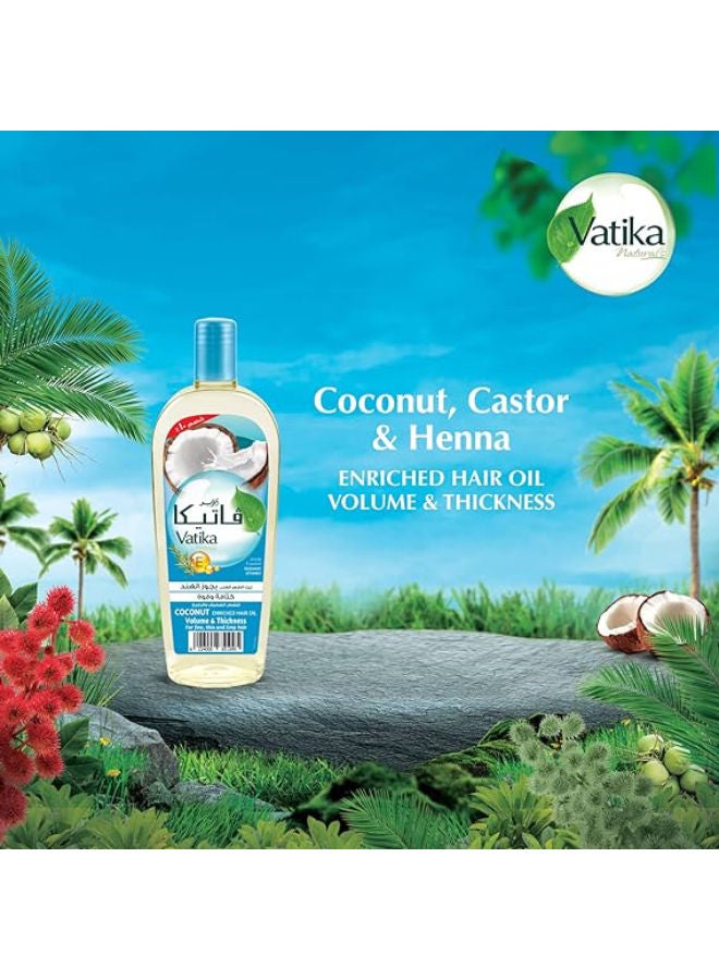 Dabur Vatika Naturals Coconut Enriched Hair Oil 90 ml | Rosemary & Vitamin E | Provides Volume & Thickness: for Fine, Thin & Limp Hair 90.0ml - Image 2