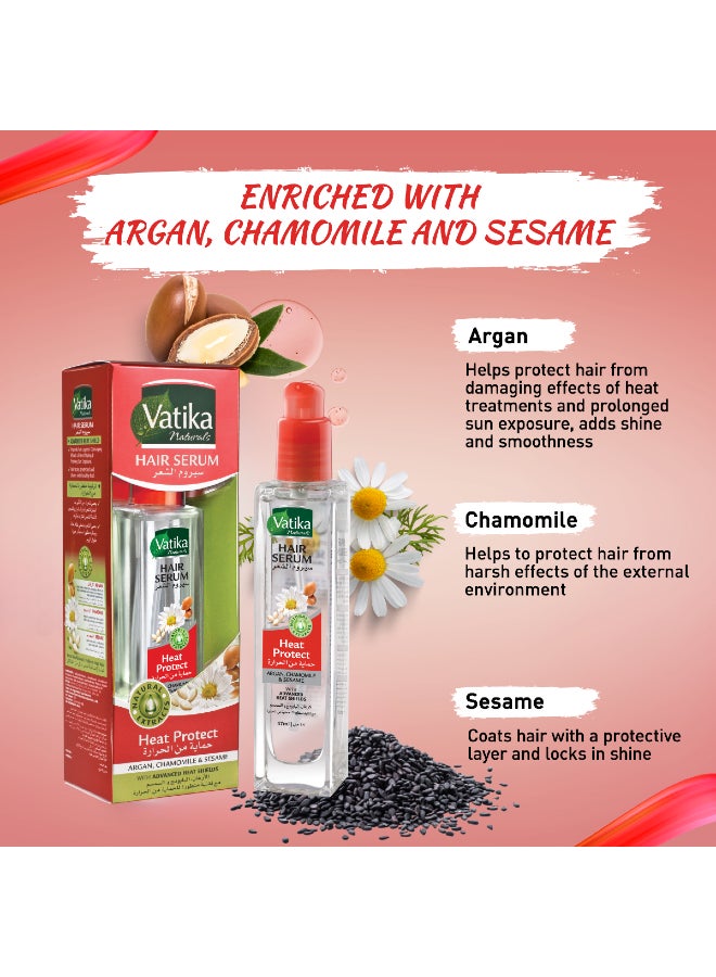 Dabur Vatika Naturals Heat Protect Hair Serum | Argan, Chamomile & Seasame | With Advanced Heat Shields 47.0ml  - Image 4