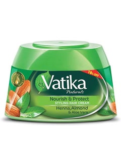 Vatika Naturals Nourish & Protect Styling Hair Cream 190 ml +10% OFF | Henna, Almond & Aloe Vera with Nourishing Vatika Oils 190ml