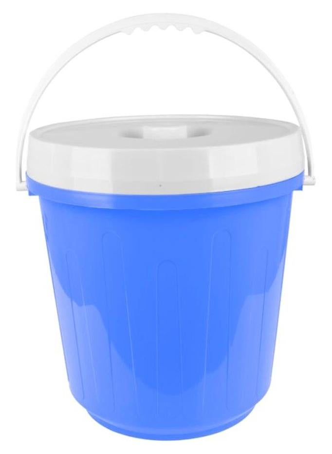 Bucket With Cover Blue and White