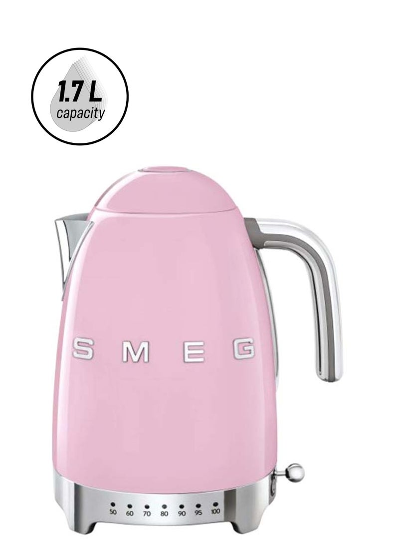 smeg 50's Retro Style Kettle 1.7 L KLF04PKUK/AU Pink/Silver  - Image 1