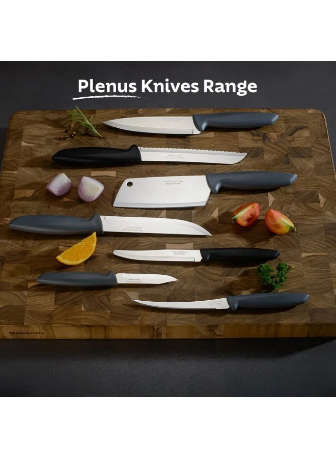 TRAMONTINA Tramontina Plenus 3 Pieces Knife Set with Stainless Steel Blade and Black Polypropylene Handle Silver/Black