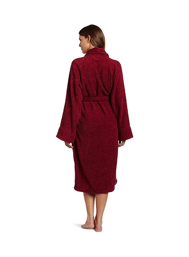 Banotex Cotton Bath Robe With Pocket Maroon XXL Maroon XXL - Image 3