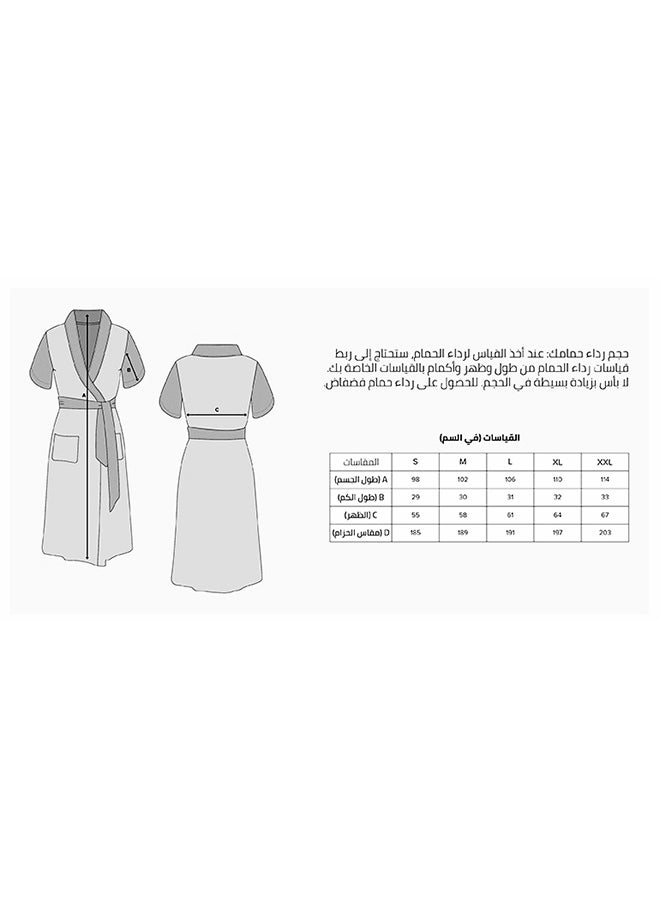 Banotex Cotton Bath Robe With Pocket Maroon XXL Maroon XXL - Image 4