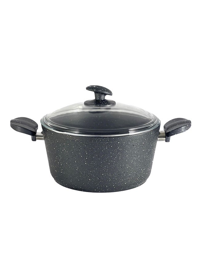 Homemaker 9-Piece Granitec Cookware Set Includes 1xScoop, 1xSpoon, 2xDeep Pot With Lid 20+24 cm, 1xLow Pot With Lid 26 cm, 1xFry Pan Black/Clear 26cm - Image 4