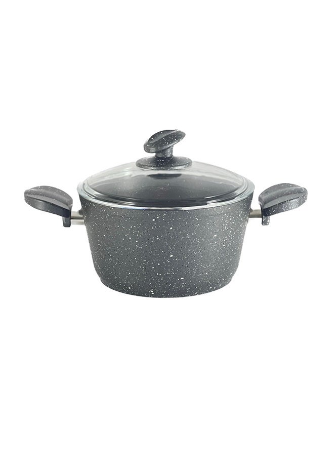 Homemaker 9-Piece Granitec Cookware Set Includes 1xScoop, 1xSpoon, 2xDeep Pot With Lid 20+24 cm, 1xLow Pot With Lid 26 cm, 1xFry Pan Black/Clear 26cm - Image 5