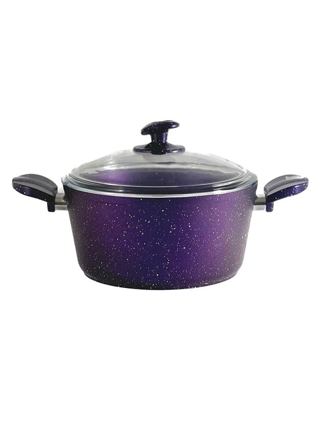 Homemaker 9-Piece Granite Cookware Set Purple/Clear/White 26cm - Image 5