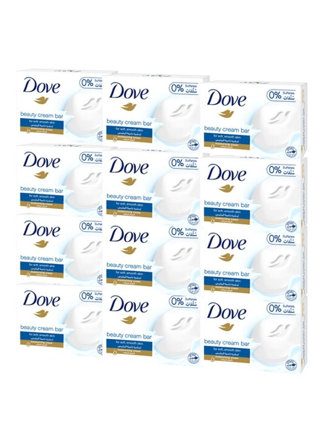 Dove Moisturising Beauty Cream Bar Soap White 135g Pack of 12 135grams - Image 1