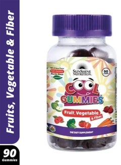SUNSHINE NUTRITION Cool Gummies Kids Gummy Blackcurrant Flavour Pectin Base Infused With Fruit Vegetable And Fiber Dietary Supplement Vegetarian 90 Gummies  - Image 1