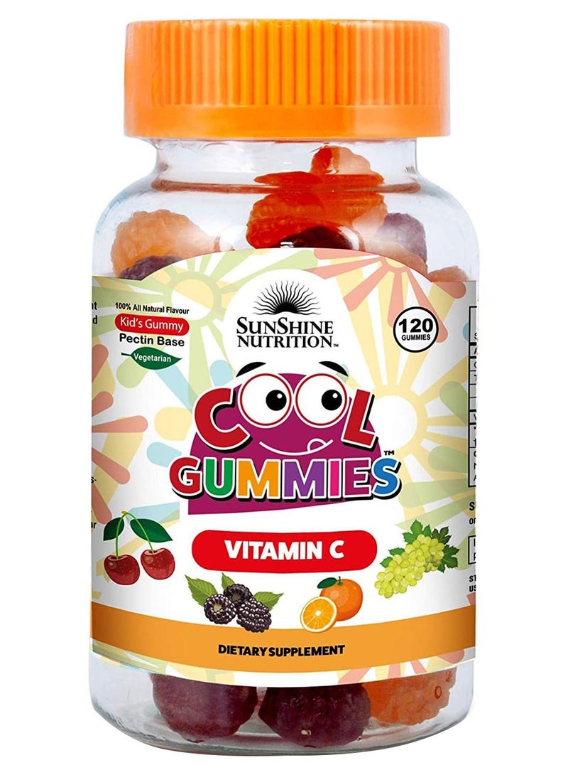 SUNSHINE NUTRITION Cool Gummies Kids Gummy Pectin Base Infused With Vitamin C Dietary Supplement Support Antioxidant and Immune support Vegetarian 120 Gummies - Image 1