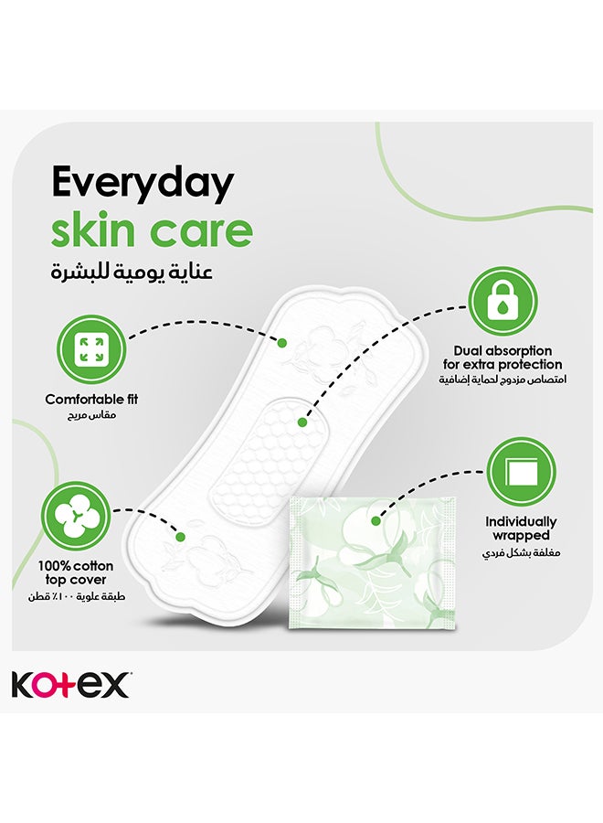 Kotex - Natural Panty Liners, 100% Cotton, Normal Size, 30 Daily Panty Liners 30 Pieces - Image 1
