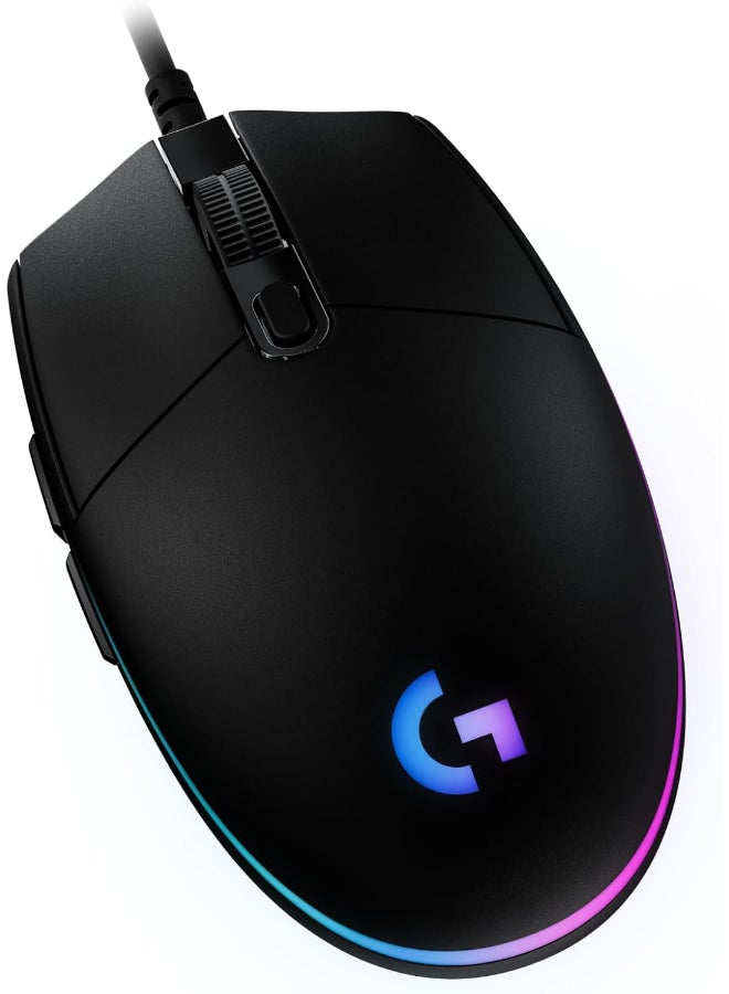 لوجيتيك ماوس ألعاب G203 خفيفة الوزن بتقنية لايت سينك وإضاءة RGB قابلة للتخصيص و6 أزرار قابلة للبرمجة ومستشعر مستوى الألعاب وتقنية تتبع 8K DPI و16.8 مليون لون أسود - Image 1