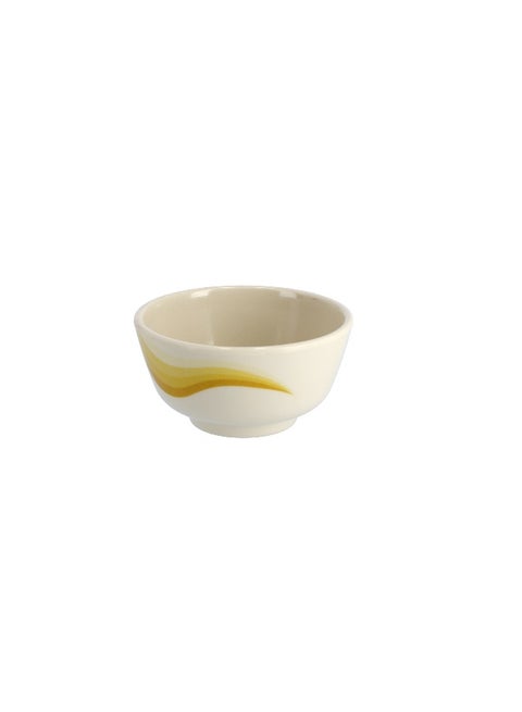 3.5 Inch Super Rays Round Bowl Multi Color Assorted Color Beige With Yellow Design