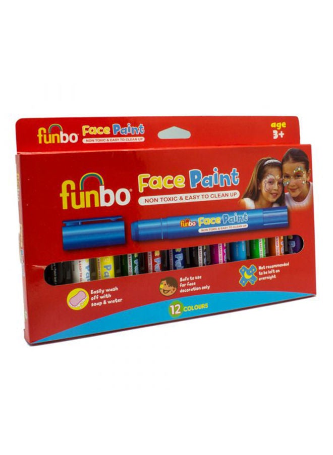 Funbo 12 Colors Professional Face Painting Tubes Kits Multicolour - Image 2