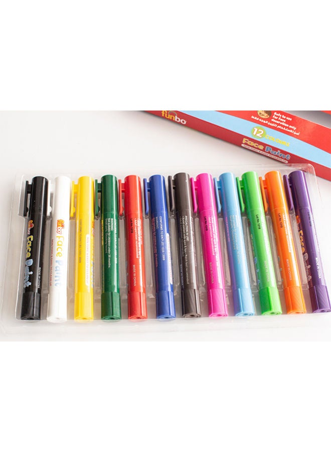 Funbo 12 Colors Professional Face Painting Tubes Kits Multicolour - Image 4