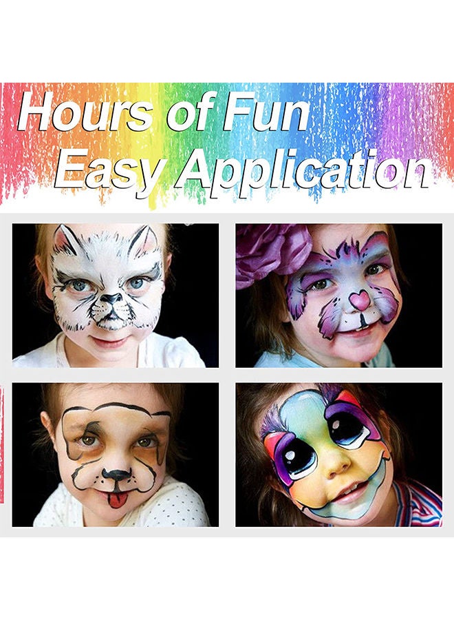 Funbo 12 Colors Professional Face Painting Tubes Kits Multicolour - Image 5