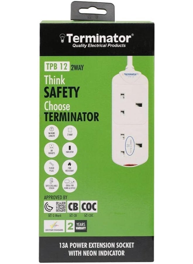 Terminator Power Extension Socket White/Blue/Red  - Image 3