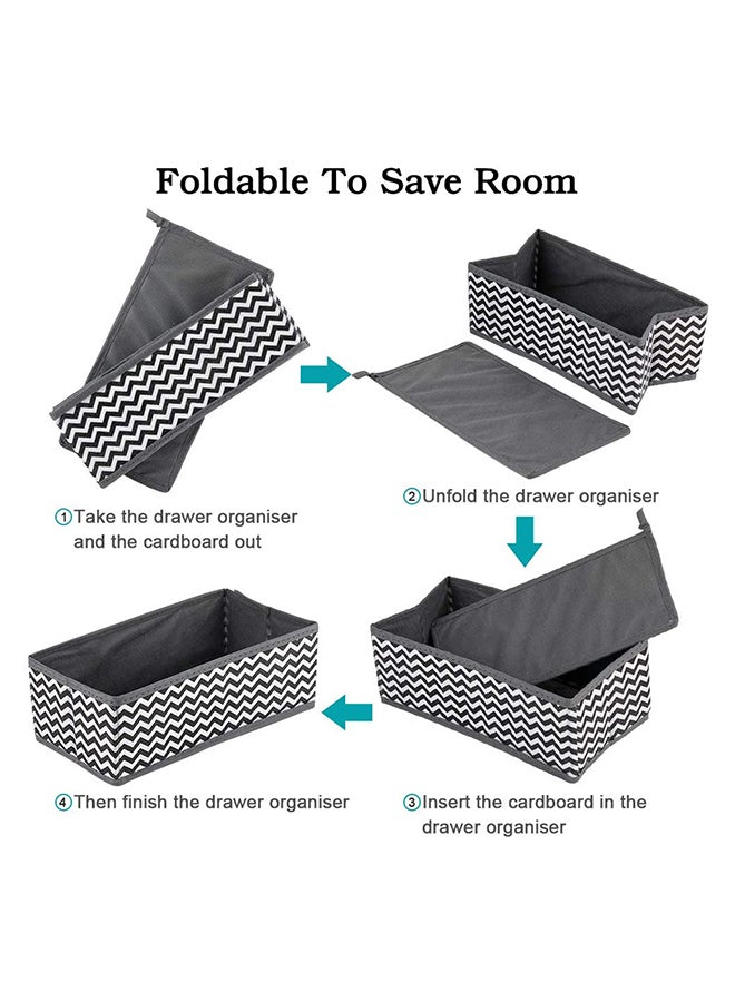 6-Piece Foldable Closet Organizer Grey/White - Image 3