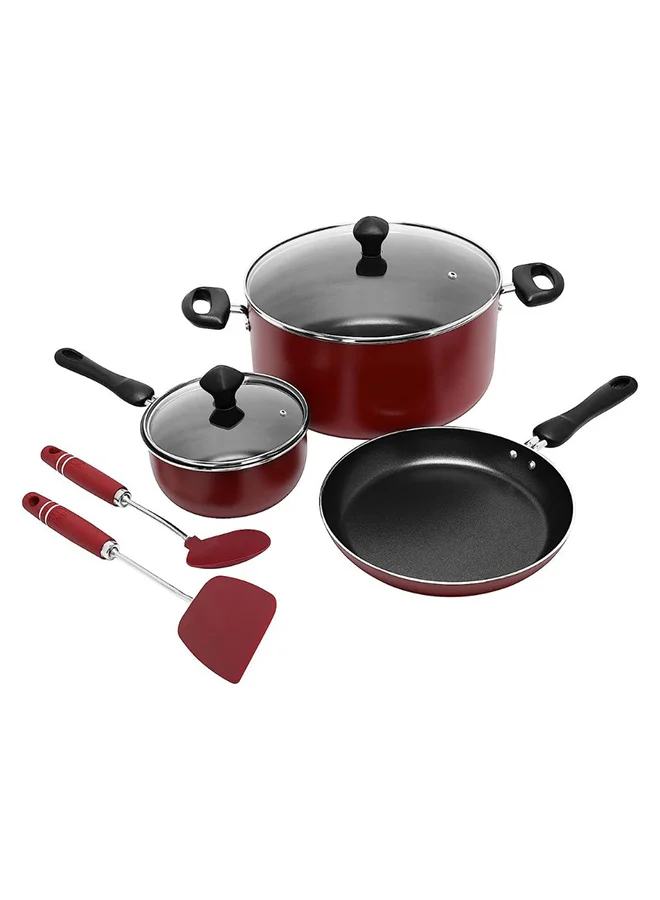 Prestige 7-Piece Aluminium Cookware Set Red 28cm