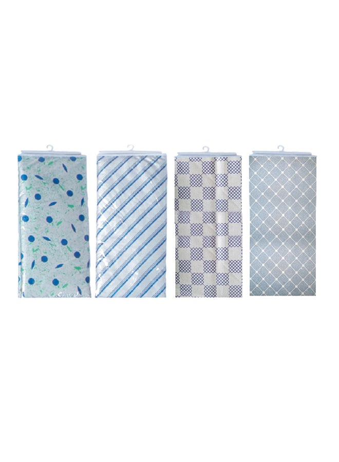 رويال فورد مجموعة أغطية طاولة الكي من 4 قطع أبيض/ أزرق/ رمادي 122x38سم - Image 4