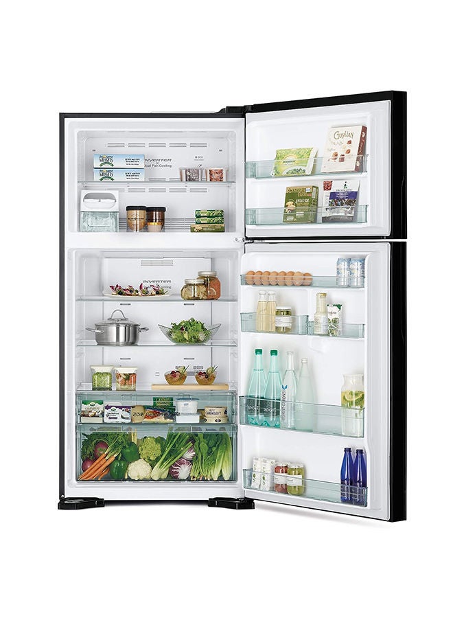 HITACHI - 715L Gross And 510L Net Capacity Top Mount Double Door Refrigerator, 2 Doors Fridge With Dual Fan Cooling, Touch Screen Control, Twist Ice Tray 150 W RV715PUK7KPSV Silver - Image 1
