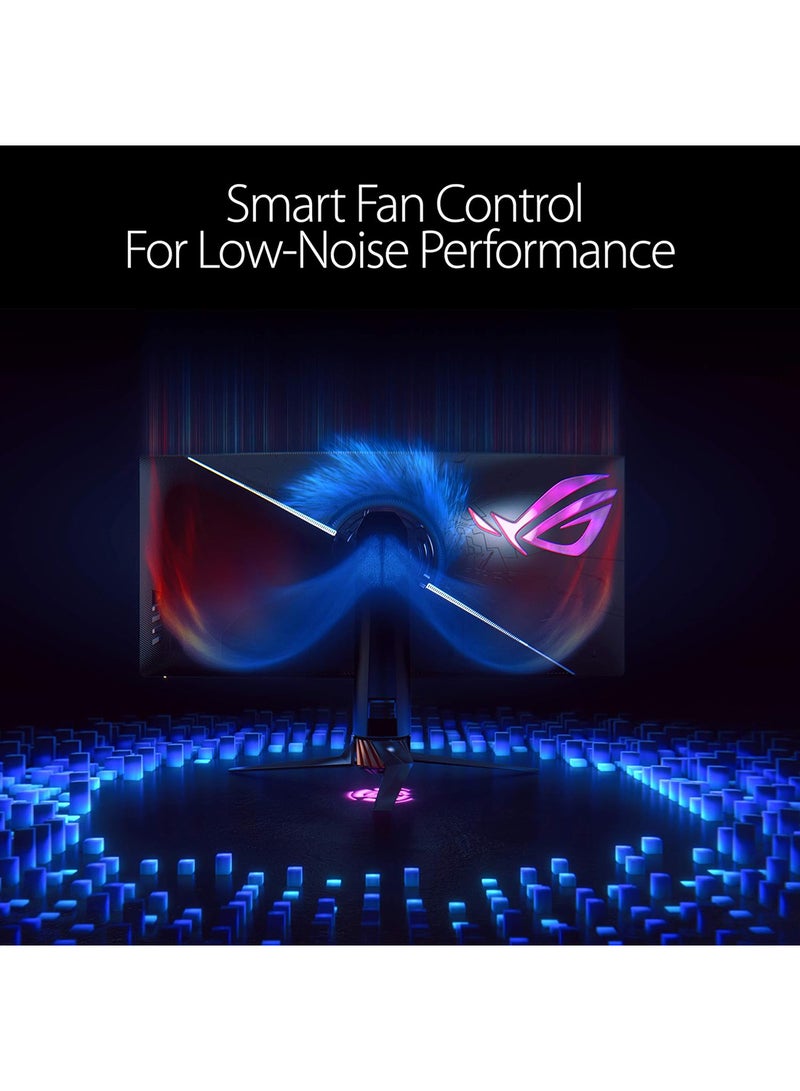 ASUS - 35 inch ROG Swift PG35VQ Ultra-Wide HDR Gaming Monitor, 21:9 (3440 x 1440), 200Hz, 2ms, G-SYNC Ultimate, Quantum-dot, Smart Fan Control, Aura Sync, Hi-fi-grade ESS Amplifier | 90LM03T0-B02370 Black - Image 1