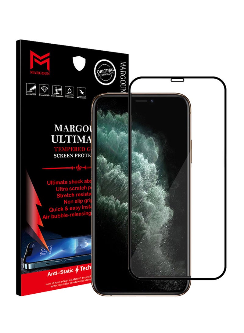 MARGOUN Ultimate Tempered Glass Screen Protector For Apple iPhone 11 Pro Max Black/Clear - Image 1