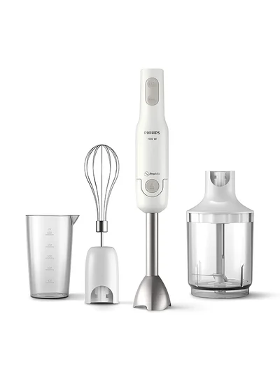 Philips Handblender - Includes Beaker + XL Chopper + Whisk, HR2545/01 White/Silver/Black