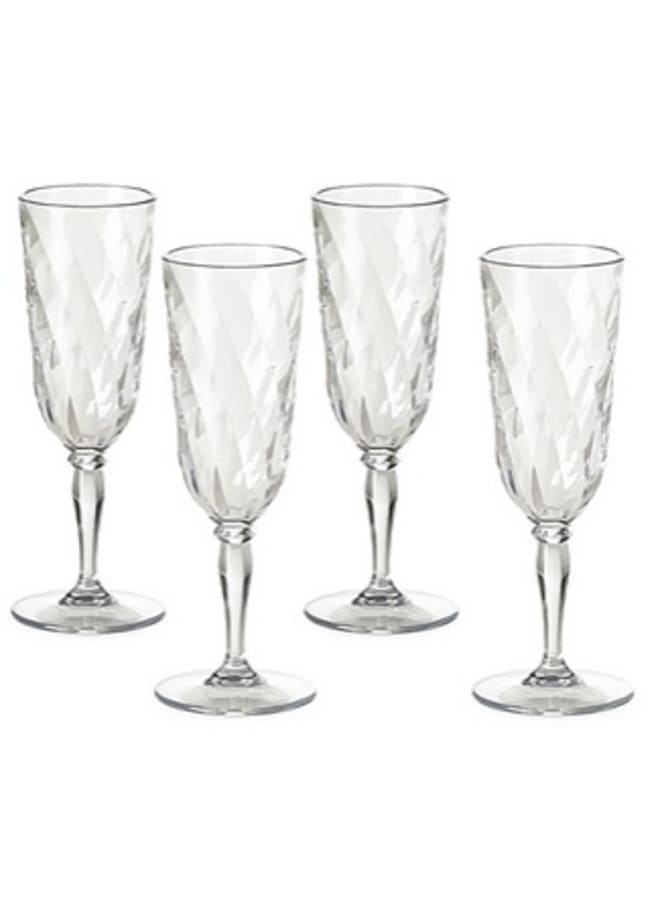 أومادا طقم مزامير الشمبانيا الماسية مكون من 4 قطع أكريليك - Image 1