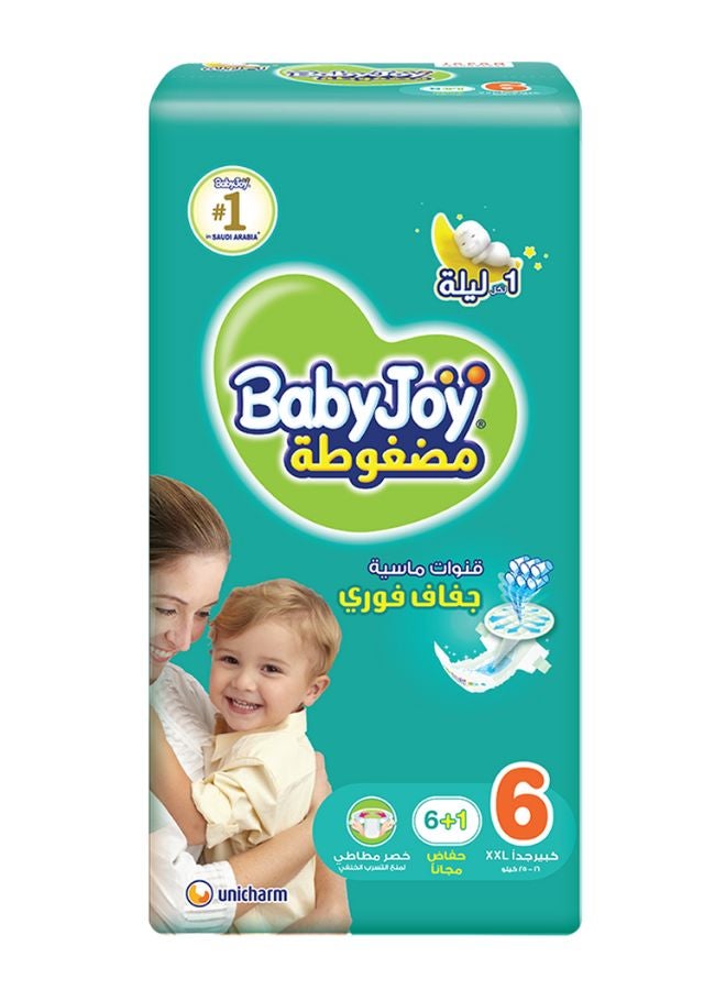 BabyJoy - Compressed Diamond Pad Diaper, Size 6, Junior XXL, 16-25 Kg, Saving Pack, 7 Diapers - Image 1