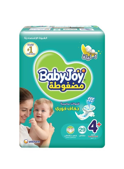 Compressed Diamond Pad Diaper, Size 4+, Large Plus, 12-21 Kg, Value Pack, 29 Diapers