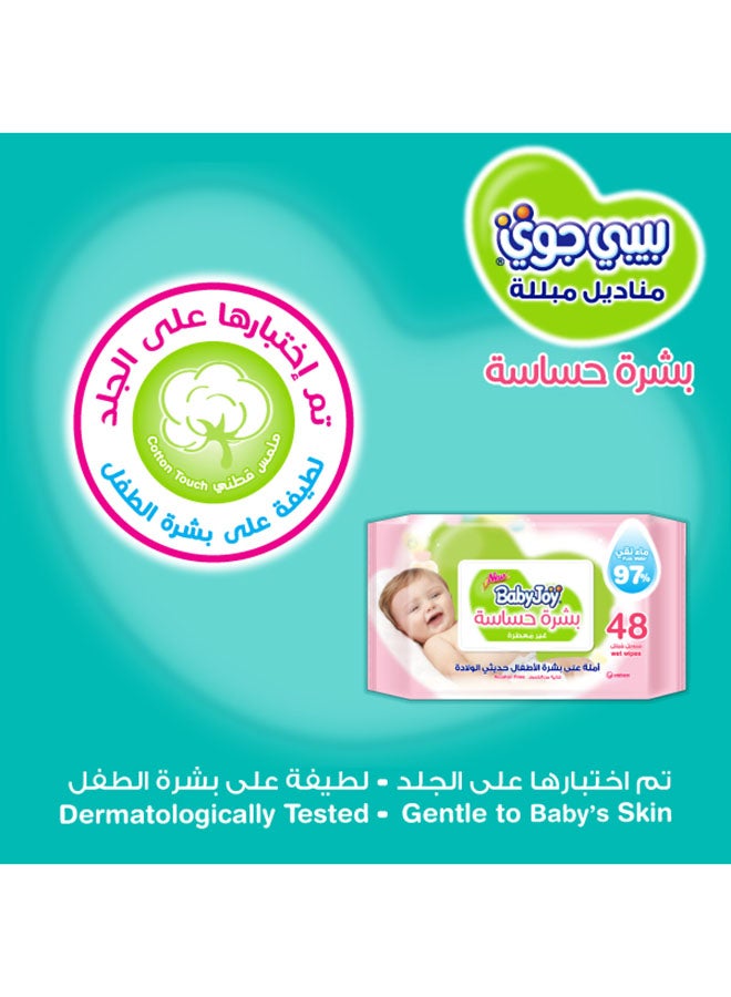 BabyJoy Sensitive Skin 97% Pure Water Unscented Alcohol Free Wet Wipes Mega Pack 48x4 Sheets - Image 4