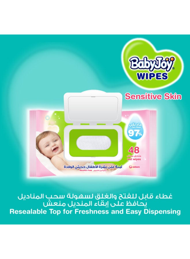 BabyJoy Sensitive Skin 97% Pure Water Unscented Alcohol Free Wet Wipes Mega Pack 48x4 Sheets - Image 5