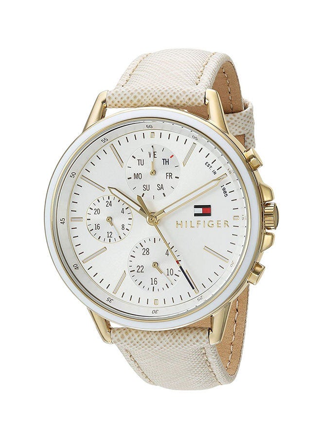 تومي هيلفيغر ساعة يد كارلي بعقارب وسوار من الجلد طراز 1781790 للنساء - Image 1