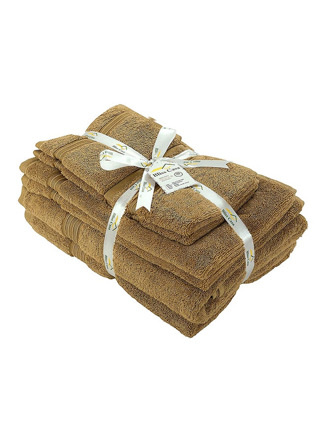 Bliss Casa 8-Piece Towel Set, 100% Combed Cotton 550 GSM Superior Quality, Quick Dry Highly Absorbent Thick Bathroom Soft Hotel Towels for Bath And Spa, Towel Set Includes 2 Bath Towels (70x140 cm), 2 Hand Towels (40x70 cm), 4 Washcloths (30x30 cm) Beige 70x140cm - Image 2
