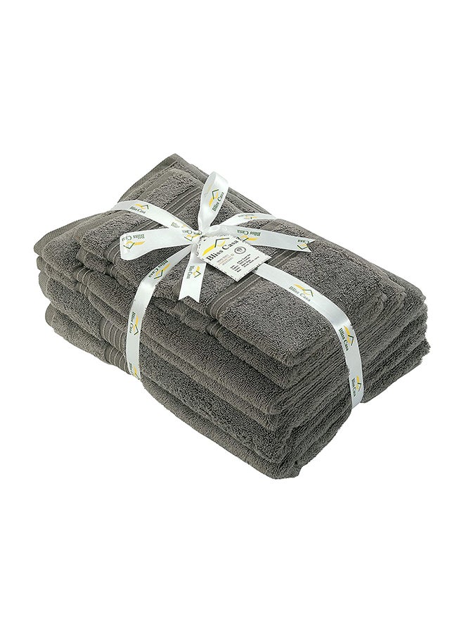 Bliss Casa 8-Piece Towel Set, 100% Combed Cotton 550 GSM Superior Quality, Quick Dry Highly Absorbent Thick Bathroom Soft Hotel Towels for Bath And Spa, Towel Set Includes 2 Bath Towels (70x140 cm), 2 Hand Towels (40x70 cm), 4 Washcloths (30x30 cm) Grey 70x140cm - Image 2