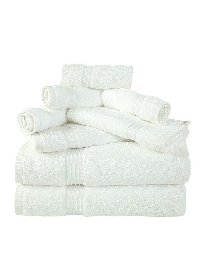 بليس كاسا 8 قطع من القطن الممشط 100% 600 جي اس ام سريع الجفاف عالي الامتصاص مجموعة حمام ناعمة بجودة فندقية للاستحمام ومجموعة مناشف سبا تتضمن 2 × مناشف حمام (70 × 140 سم) و2 × مناشف يد (40 × 70 سم) و4 × مناشف غسيل (30 × 30 سم) أبيض - Image 3
