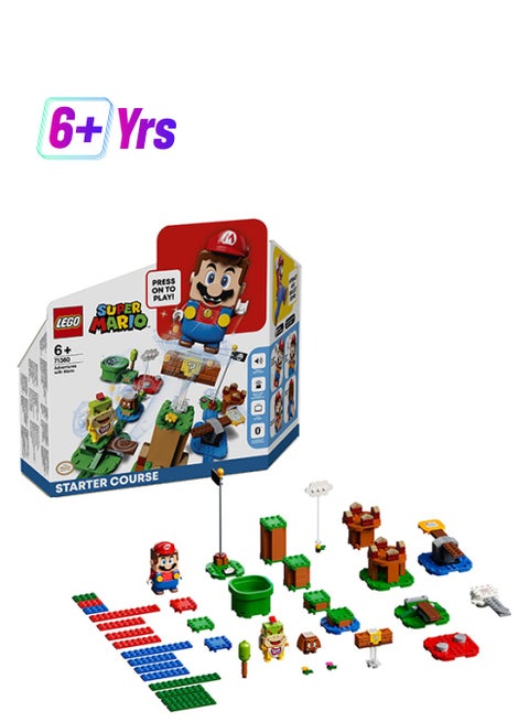 6288909 Super Mario™ Adventures With Mario Starter Course Building Kit, Collectible, Creative Gift Toy For Kids, Unique, Interactive Lego Set Featuring Lego Mario™, Bowser Jr. And Goomba Figures, Suitable For 6+ Years (231 Pieces) 71360 231 6+ Years