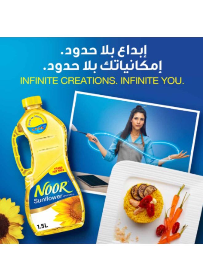 Noor Pure Sunflower Oil, 1.5 Liter × 2 Pack of 2 - Image 2