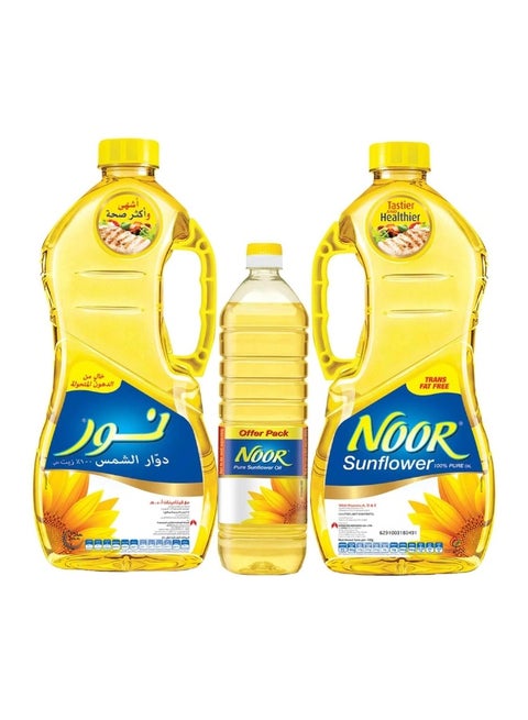 Pure Sunflower Oil, 2 × 1.5 Liter + 500ml Pack of 3